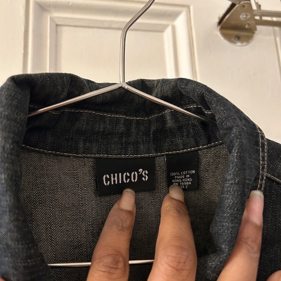 Chicos duster / full length blue denim jacket in US 12 - Picture 3 of 4
